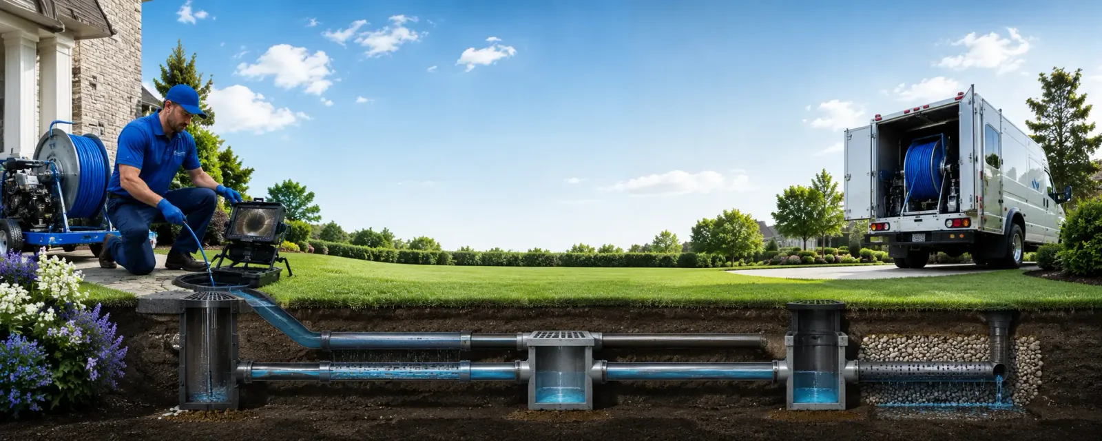 Outdoor drain cleaning information for Holcombe, WI